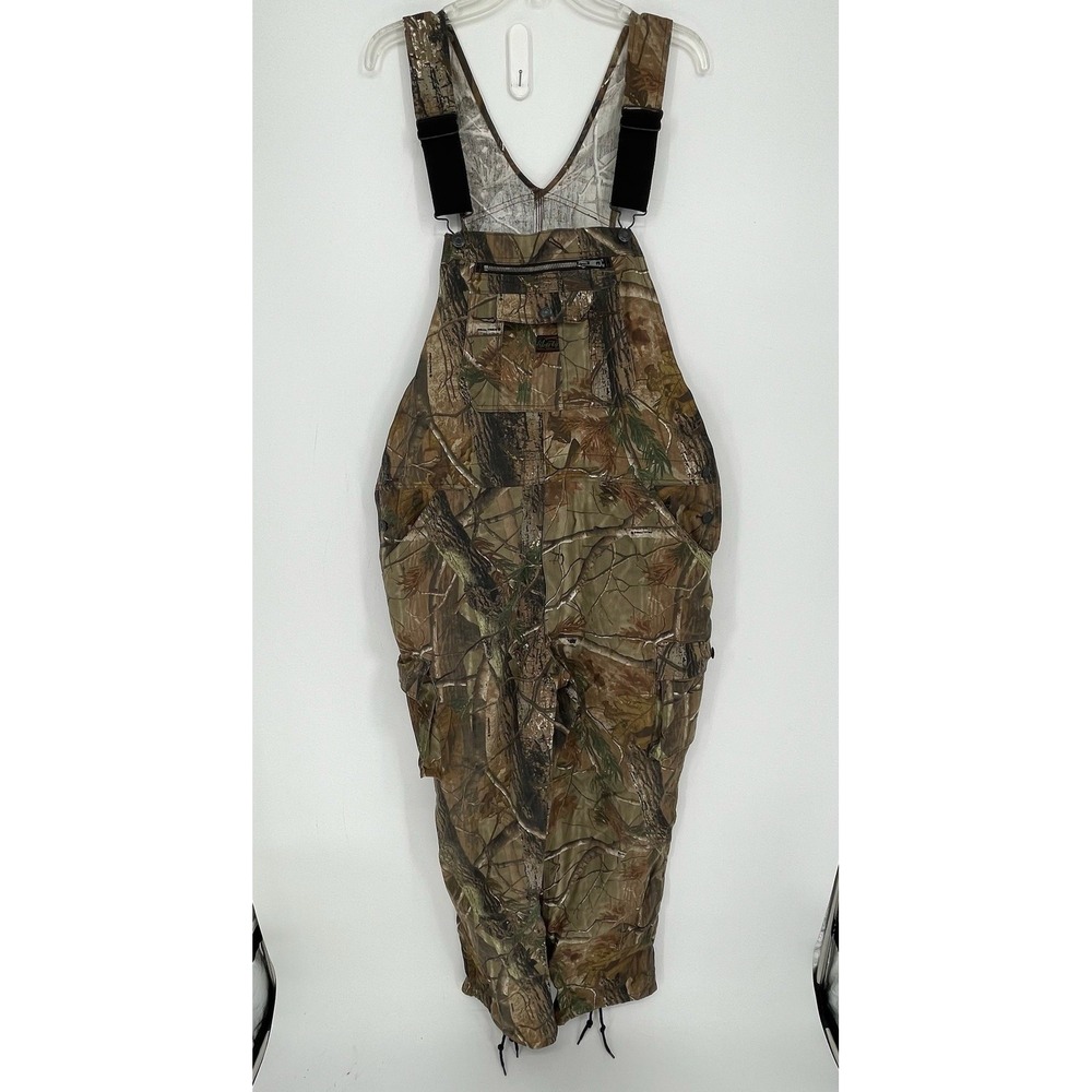 Liberty Men's Brown Realtree Camo Hunting Utility Cargo Bib Overalls Size L